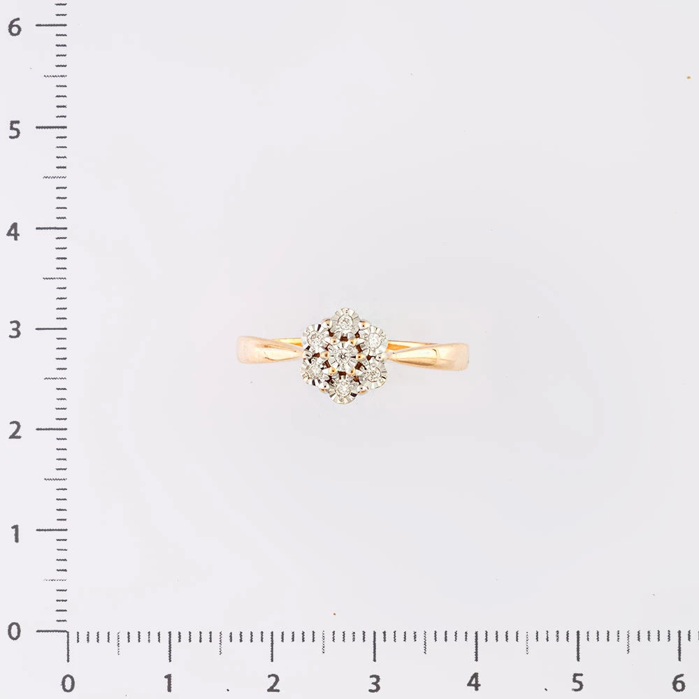 Кольцо с бриллиантом из красного золота 585 пробы