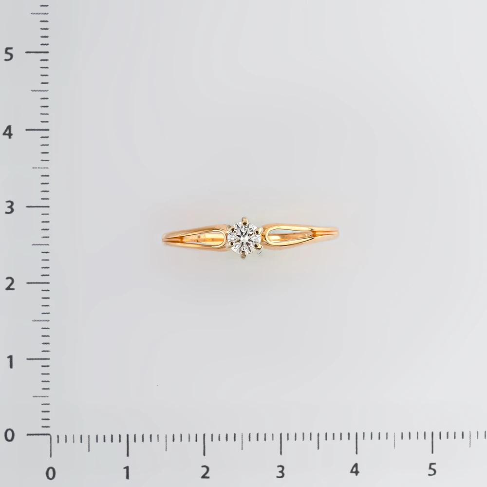 Кольцо с бриллиантом из красного золота 585 пробы