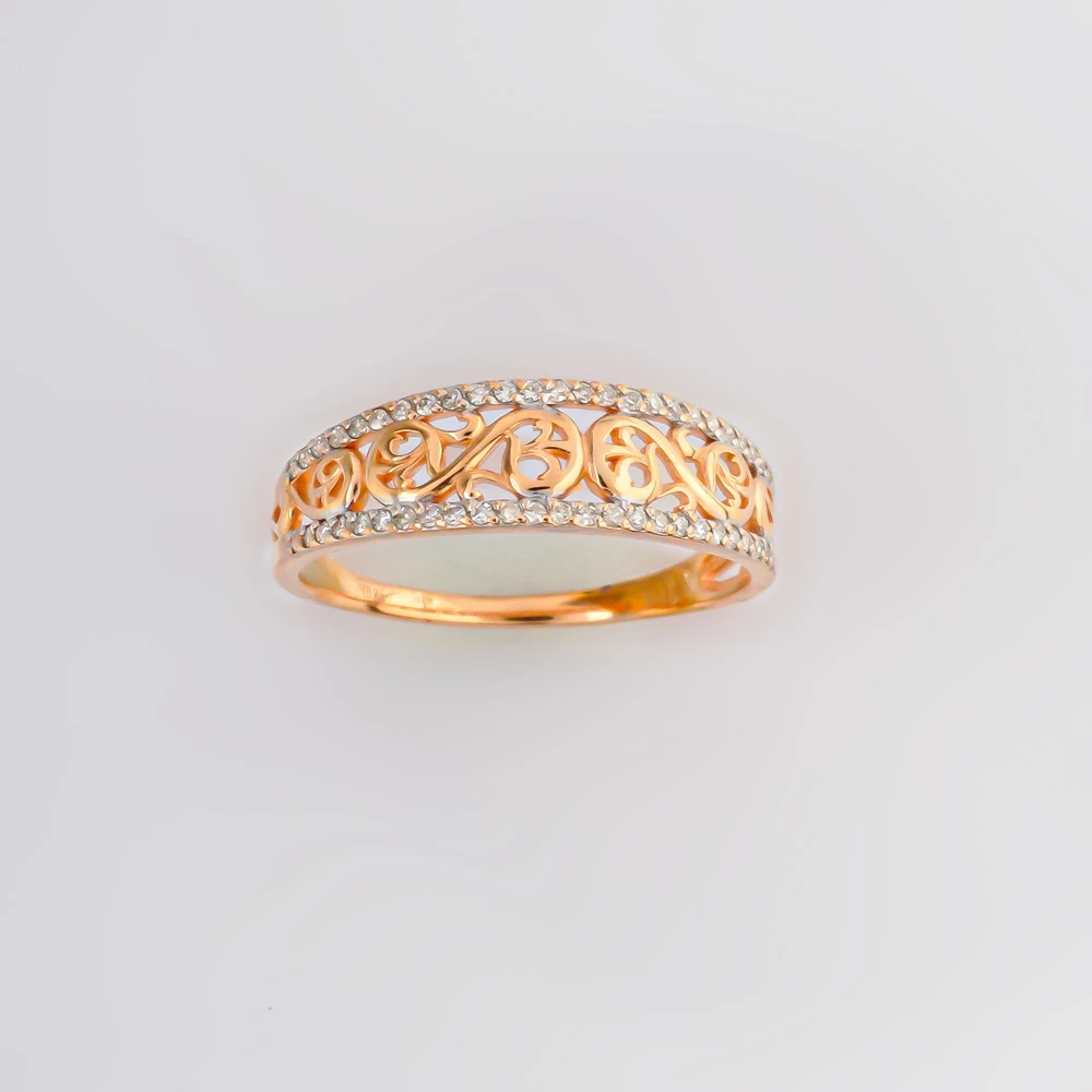 Кольцо с бриллиантом из красного золота 585 пробы