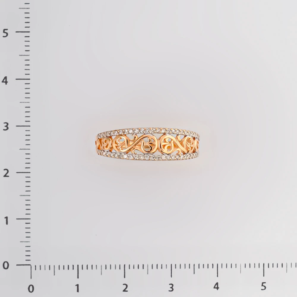 Кольцо с бриллиантом из красного золота 585 пробы