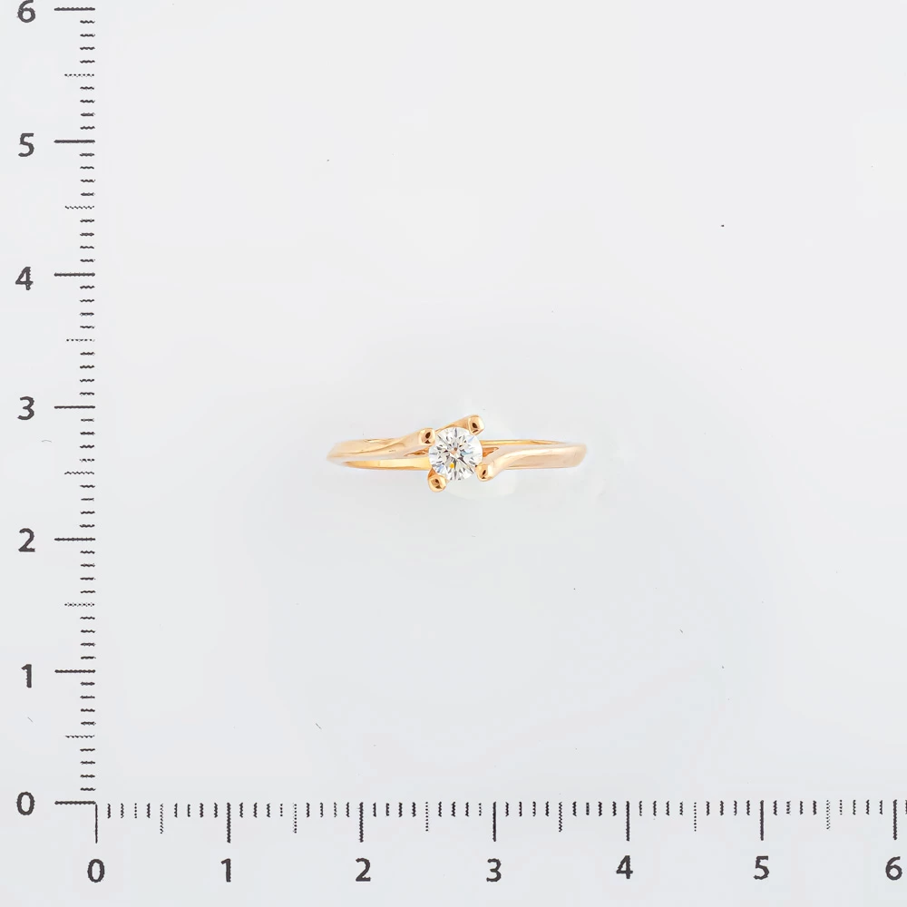 Кольцо с бриллиантом из красного золота 585 пробы