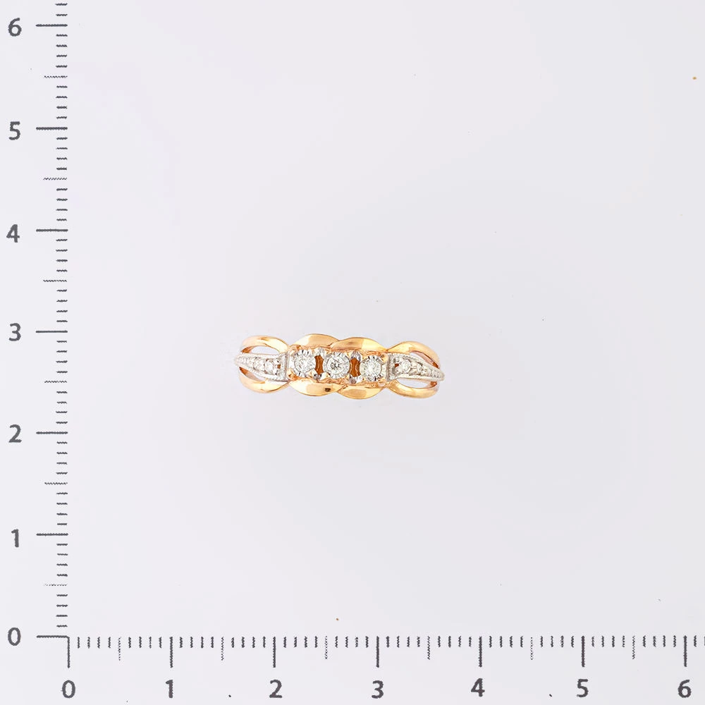 Кольцо с бриллиантом из красного золота 585 пробы