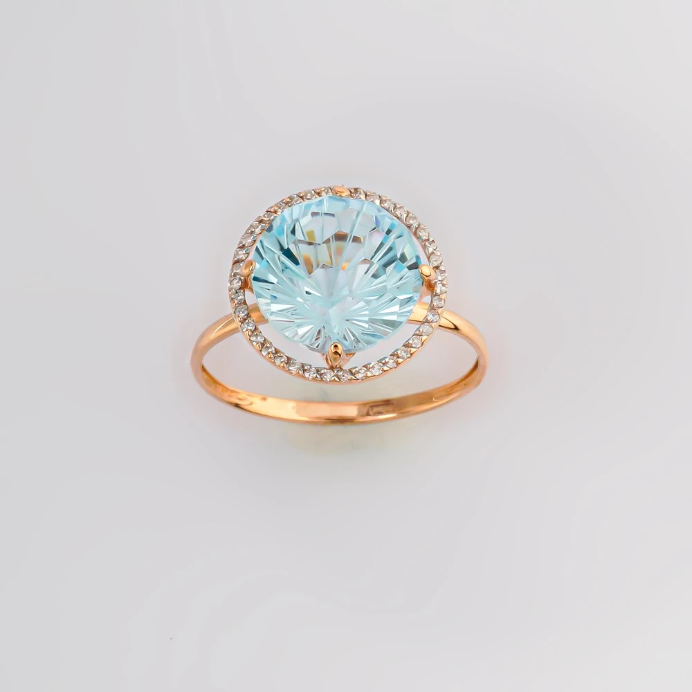 Кольцо с ситаллом из красного золота 585 пробы