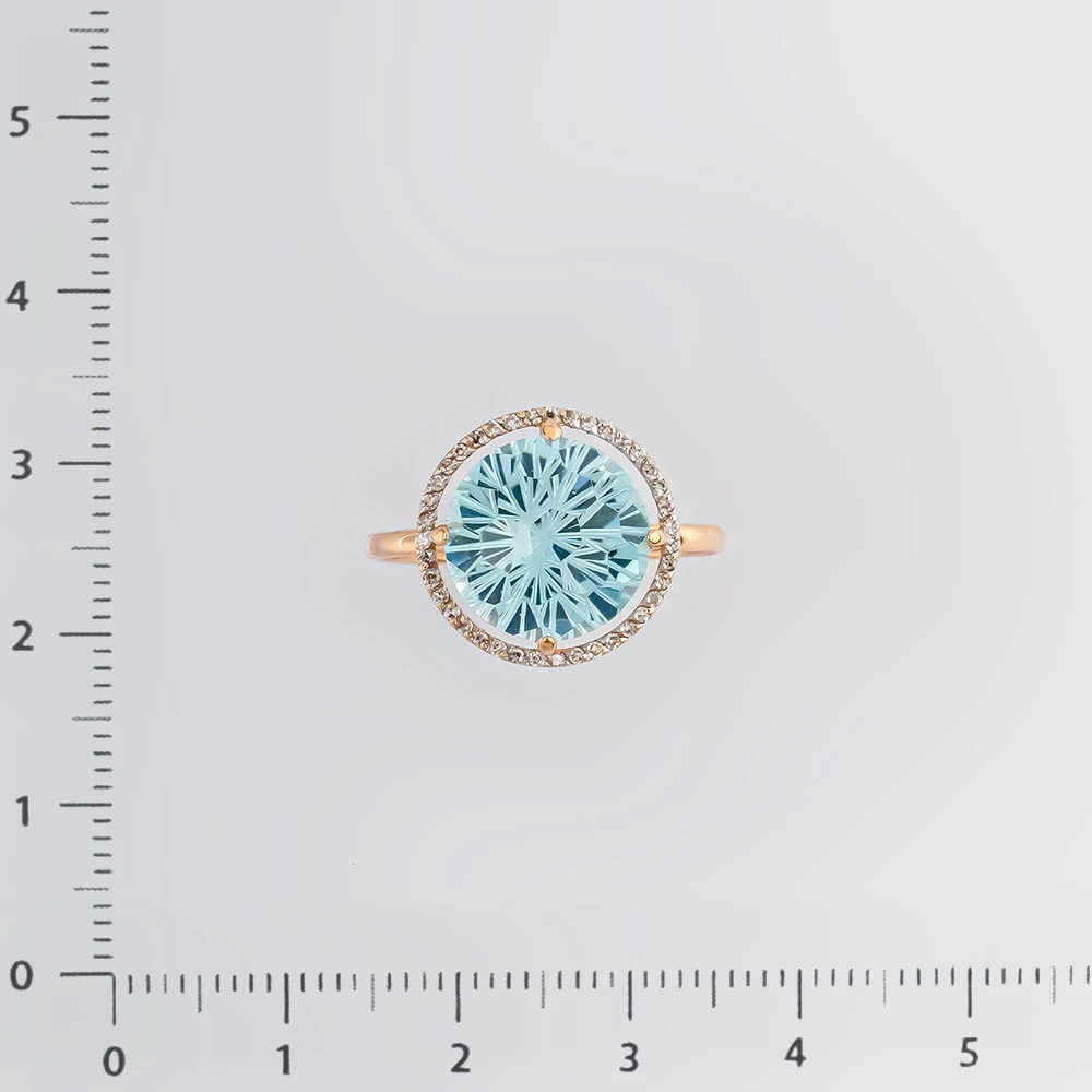 Кольцо с ситаллом из красного золота 585 пробы