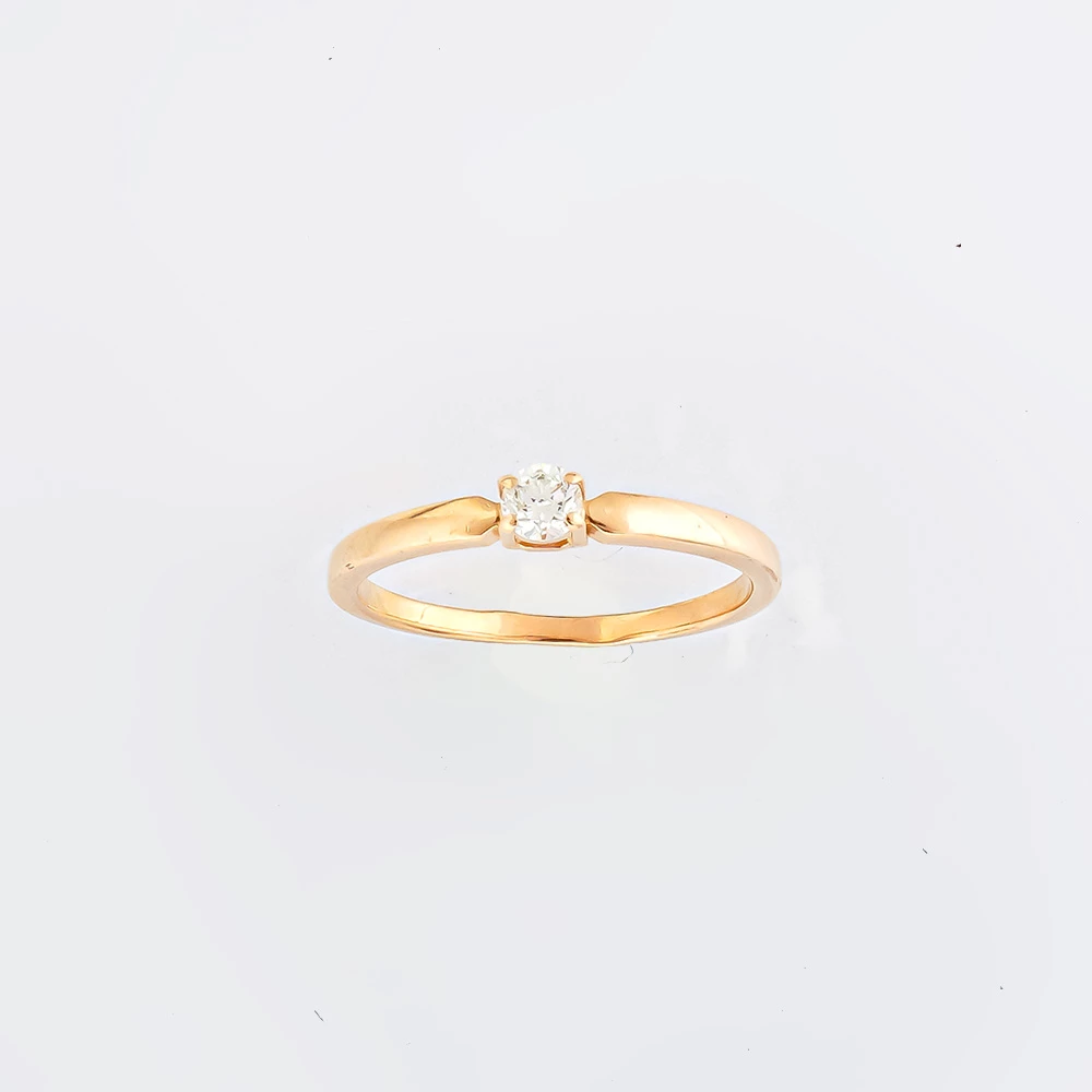 Кольцо с бриллиантом из красного золота 585 пробы