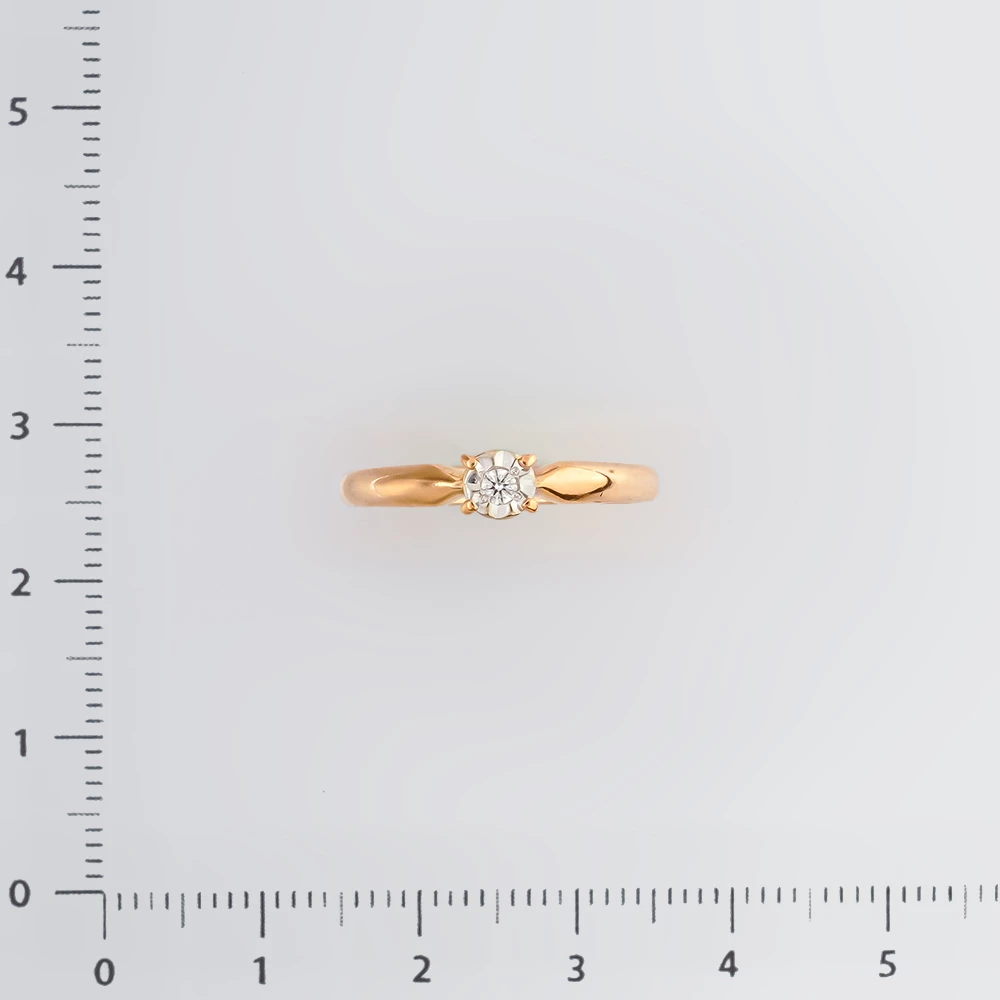 Кольцо с бриллиантом из красного золота 585 пробы