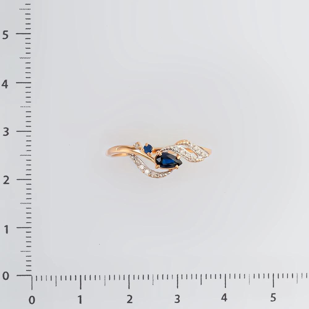 Кольцо с сапфиром из красного золота 585 пробы Кольцо с сапфиром из красного золота 585 пробы