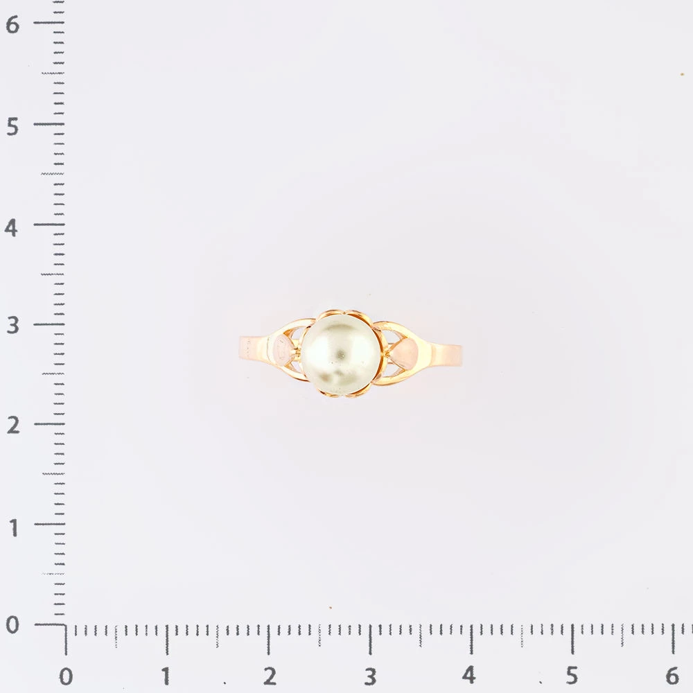 Кольцо с культивированным жемчугом из красного золота 583 пробы