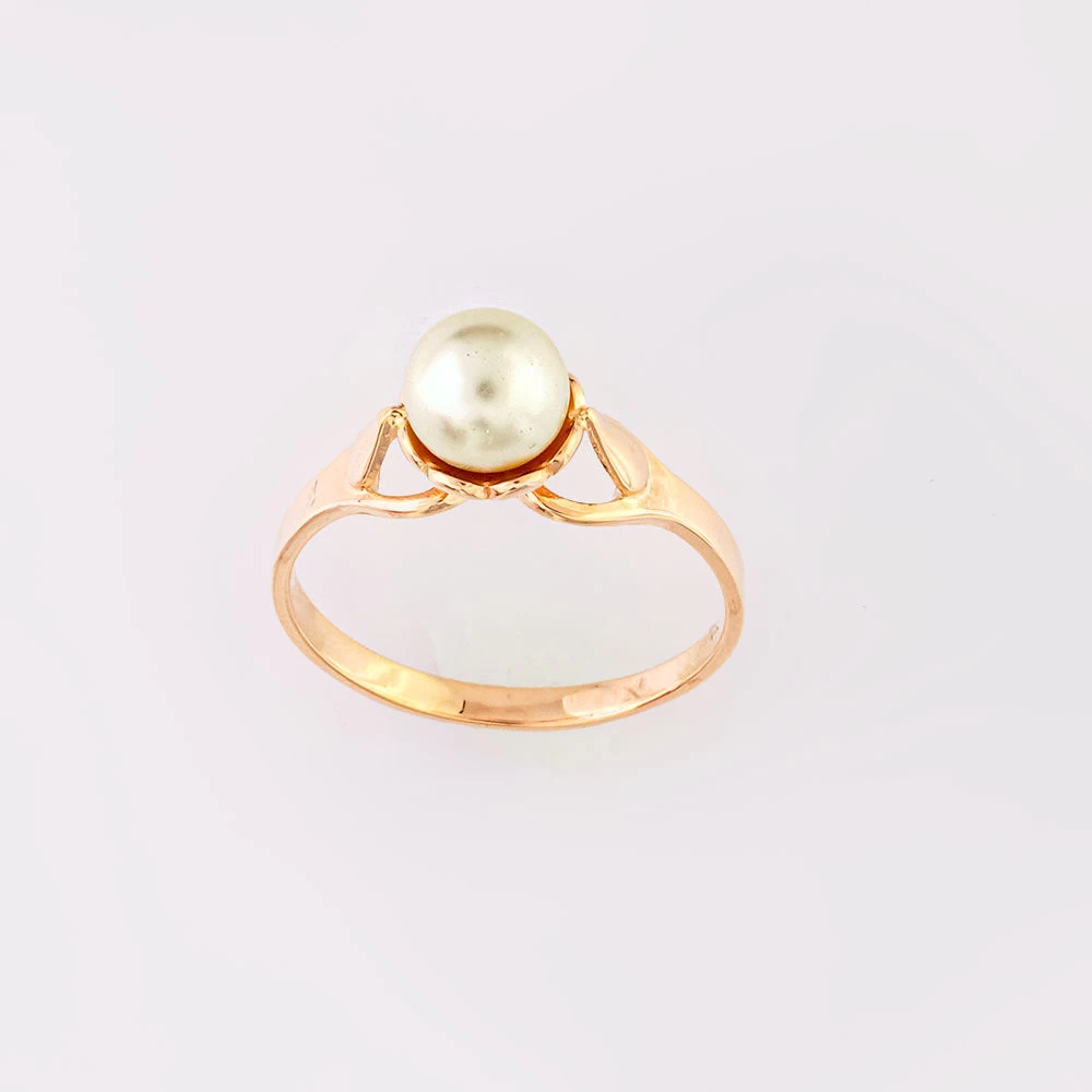Кольцо с культивированным жемчугом из красного золота 583 пробы