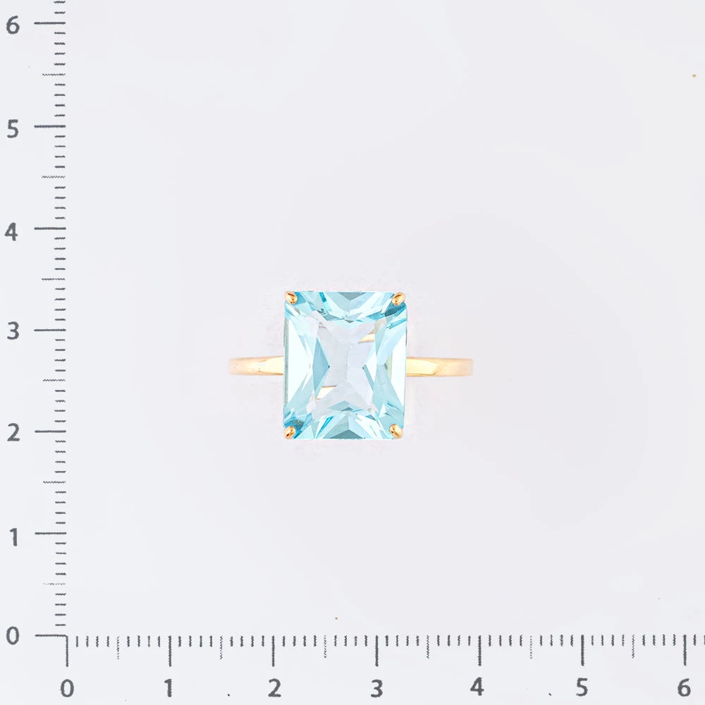 Кольцо с топазом из красного золота 585 пробы