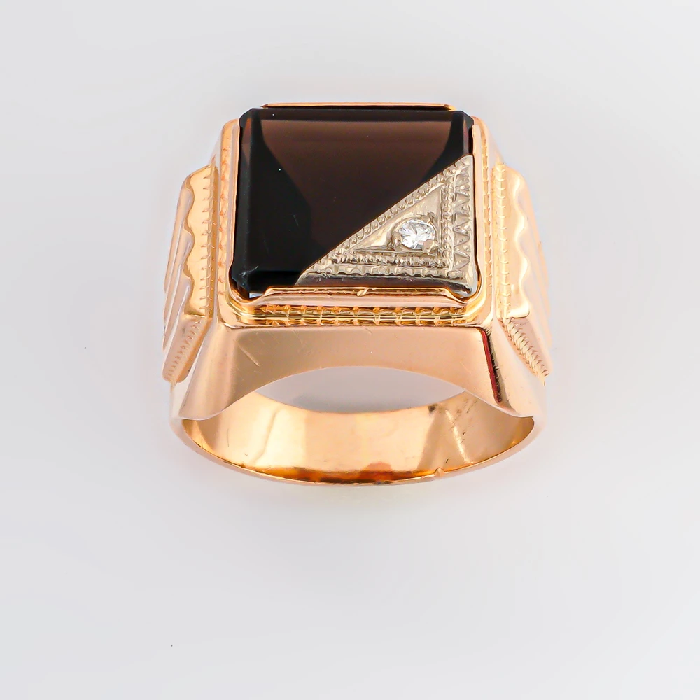 Кольцо с ситаллом из красного золота 583 пробы Кольцо с ситаллом из красного золота 583 пробы