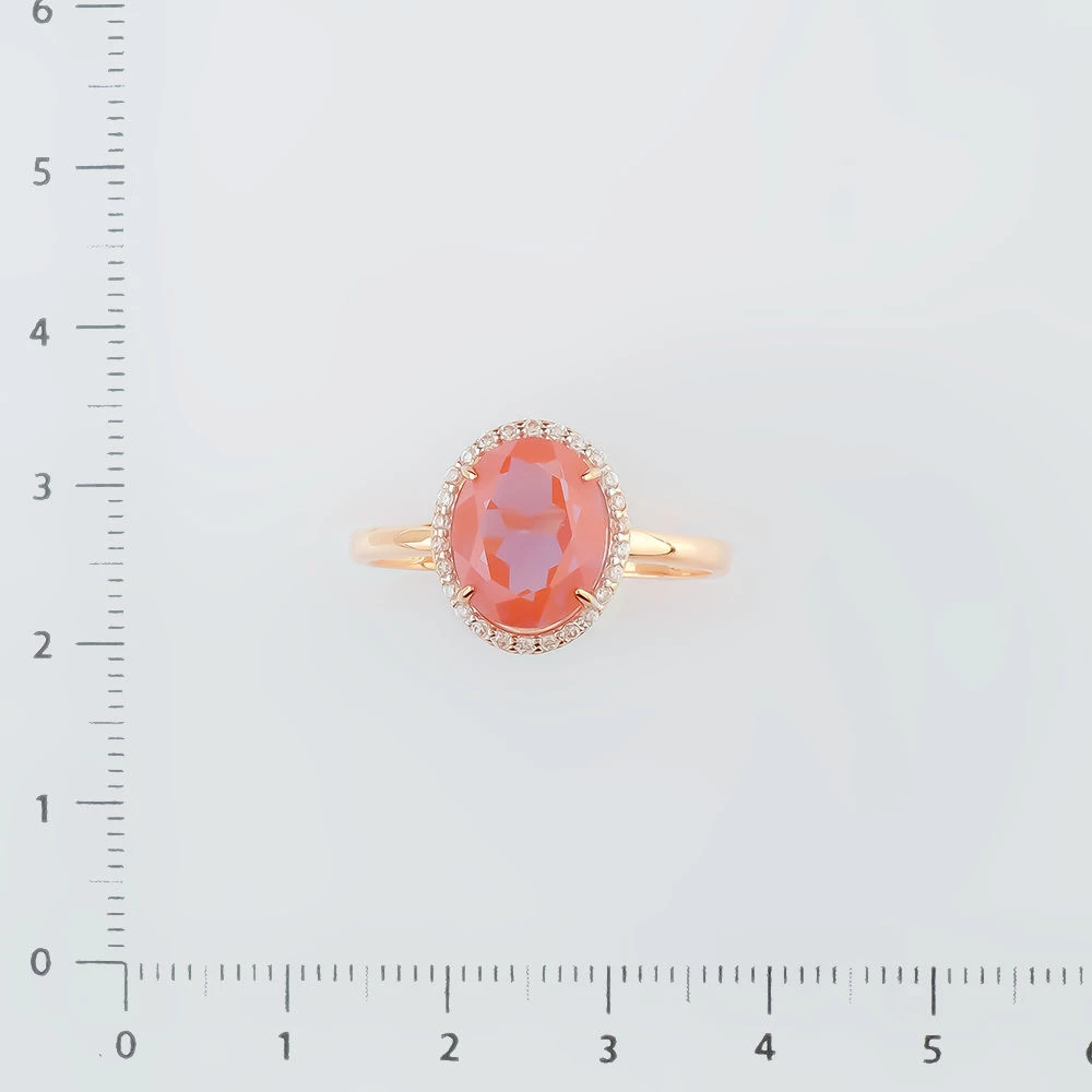 Кольцо с ситаллом из красного золота 585 пробы