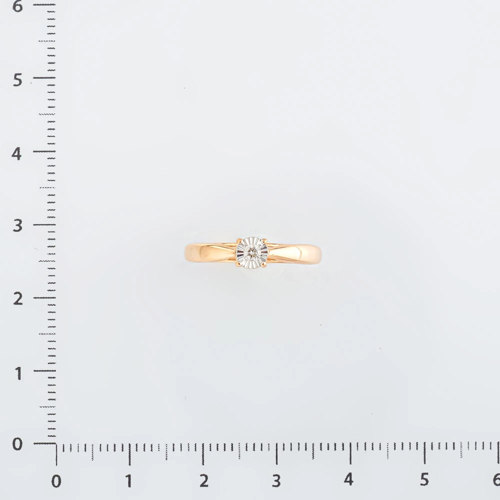 Кольцо с бриллиантом из красного золота 585 пробы