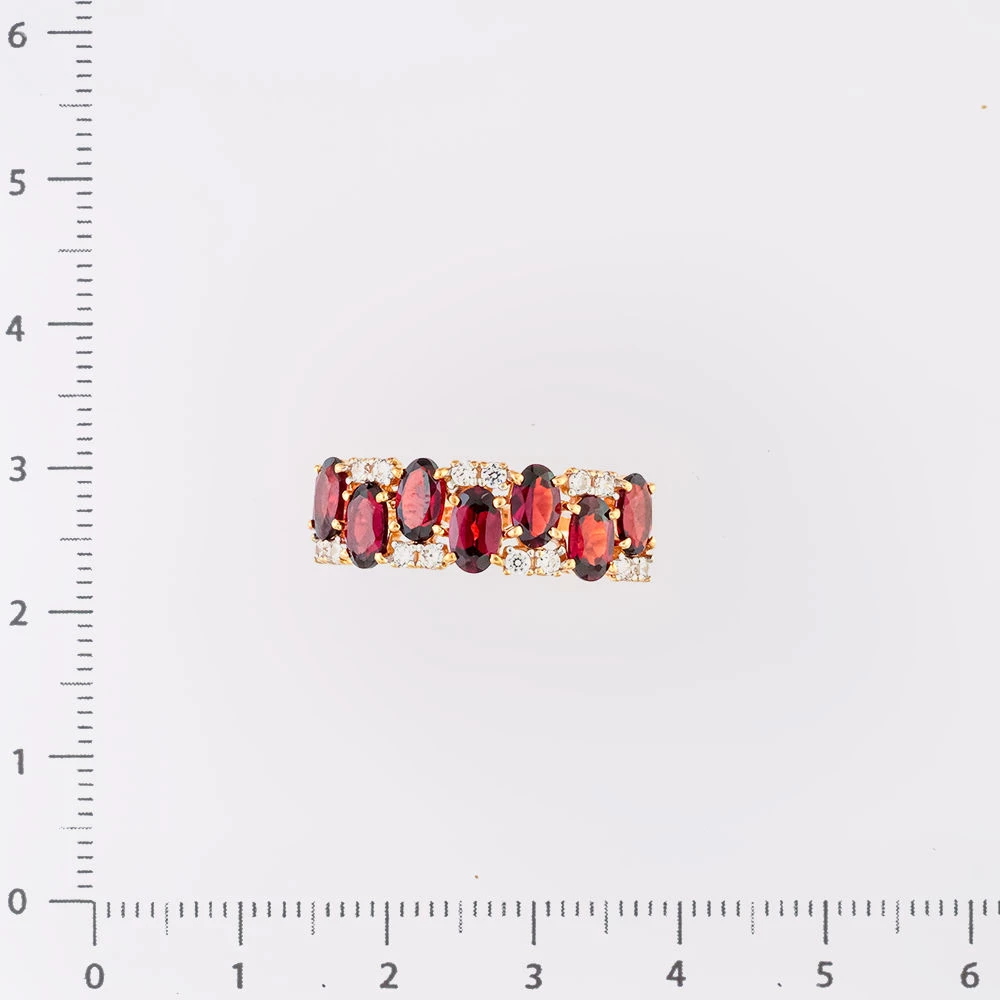 Кольцо с гранатом из красного золота 585 пробы