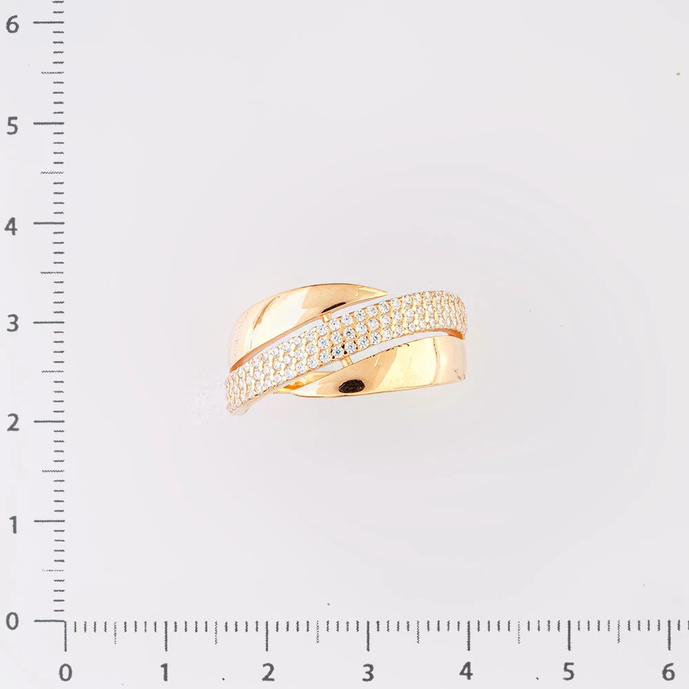 Кольцо с фианитом из желтого золота 585 пробы