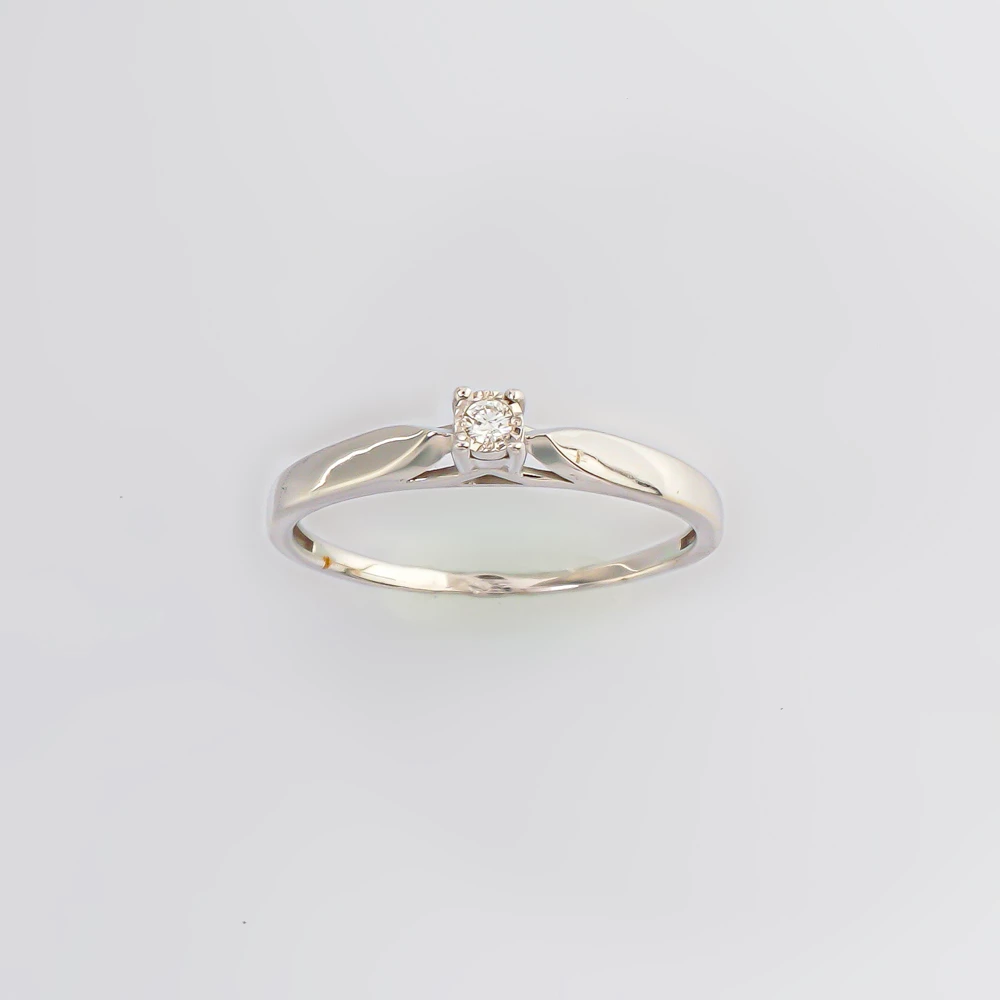 Кольцо с бриллиантом из белого золота 585 пробы