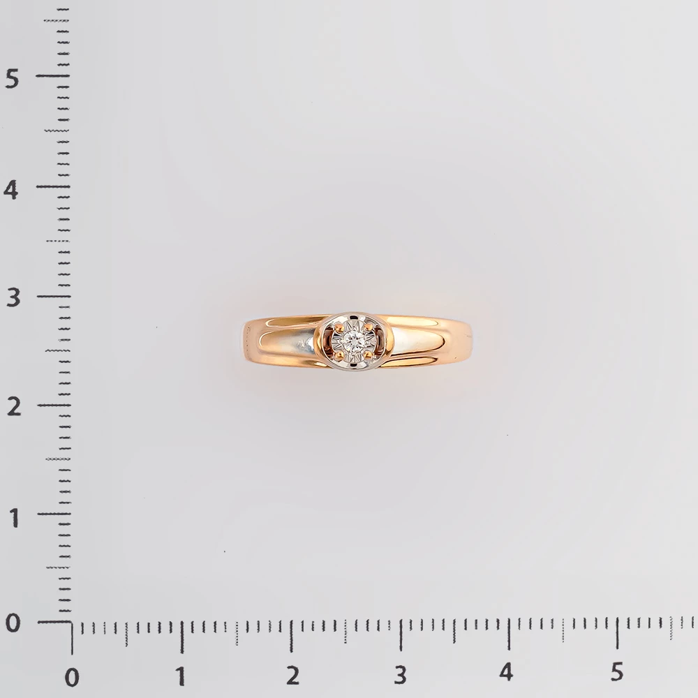 Кольцо с бриллиантом из красного золота 585 пробы