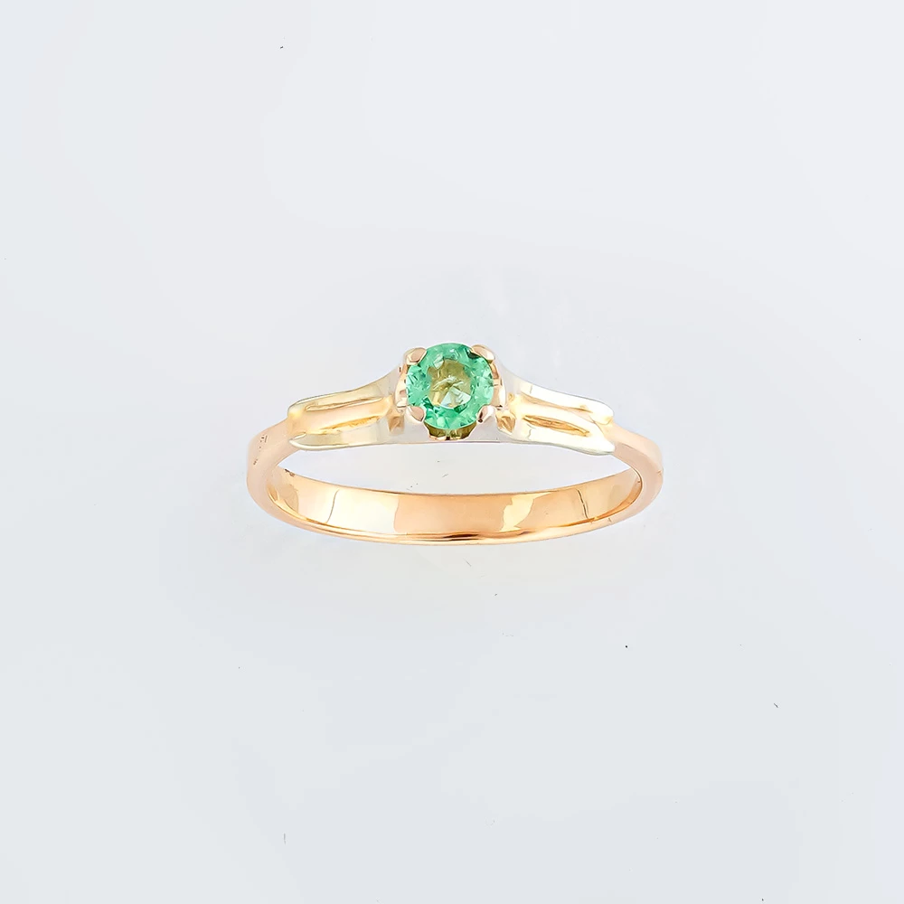 Кольцо с изумрудом из красного золота 585 пробы