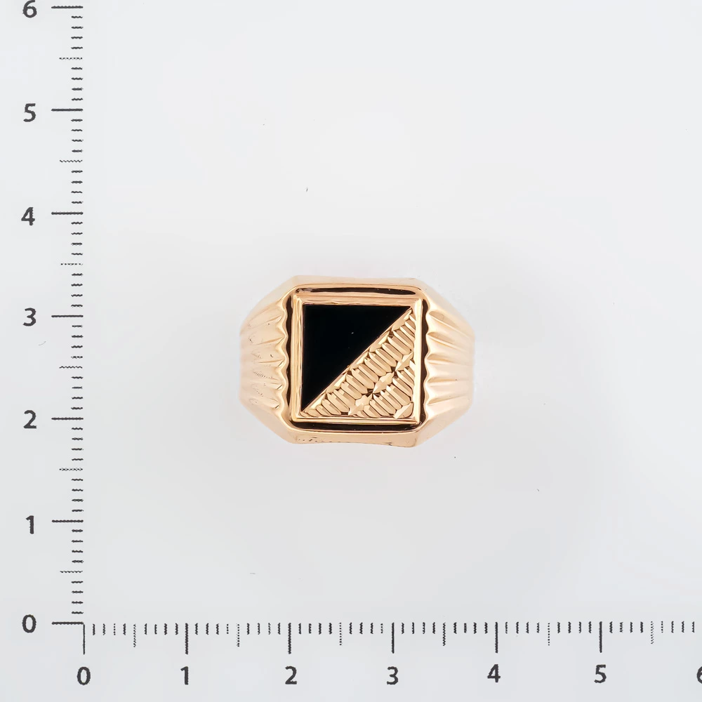 Кольцо с агатом из красного золота 585 пробы 2