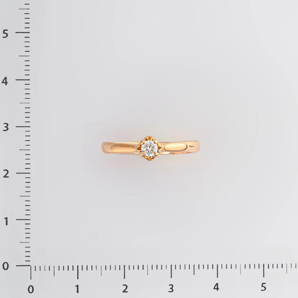 Кольцо с бриллиантом из красного золота 585 пробы