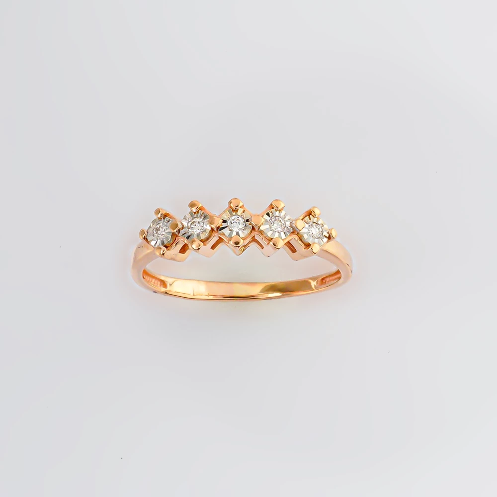 Кольцо с бриллиантом из красного золота 585 пробы Кольцо с бриллиантом из красного золота 585 пробы