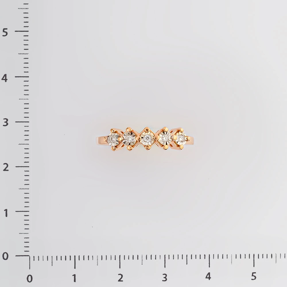 Кольцо с бриллиантом из красного золота 585 пробы Кольцо с бриллиантом из красного золота 585 пробы