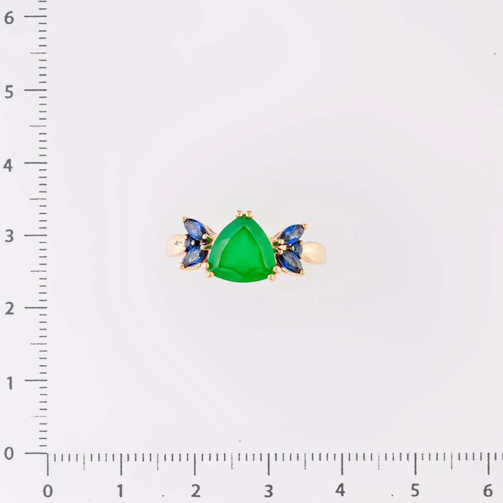 Кольцо с агатом из красного золота 585 пробы