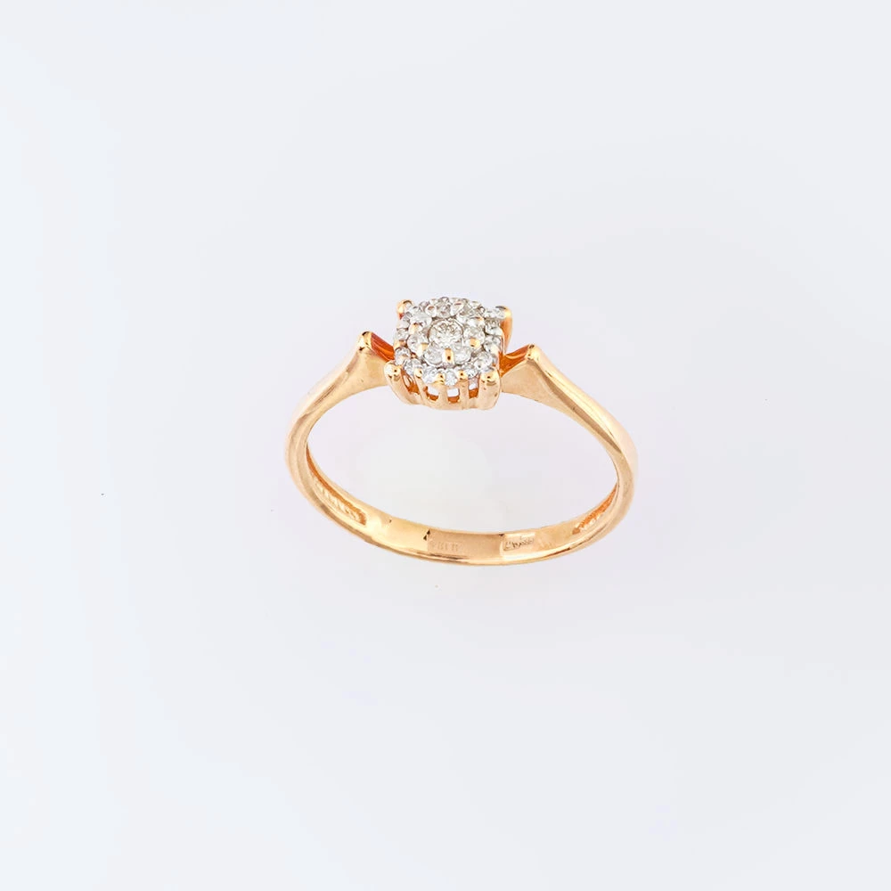 Кольцо с бриллиантом из красного золота 585 пробы