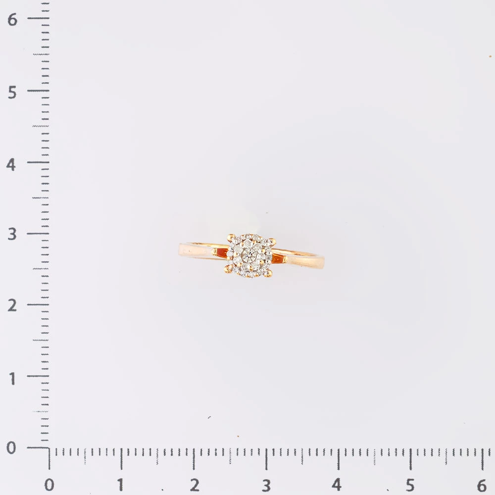 Кольцо с бриллиантом из красного золота 585 пробы