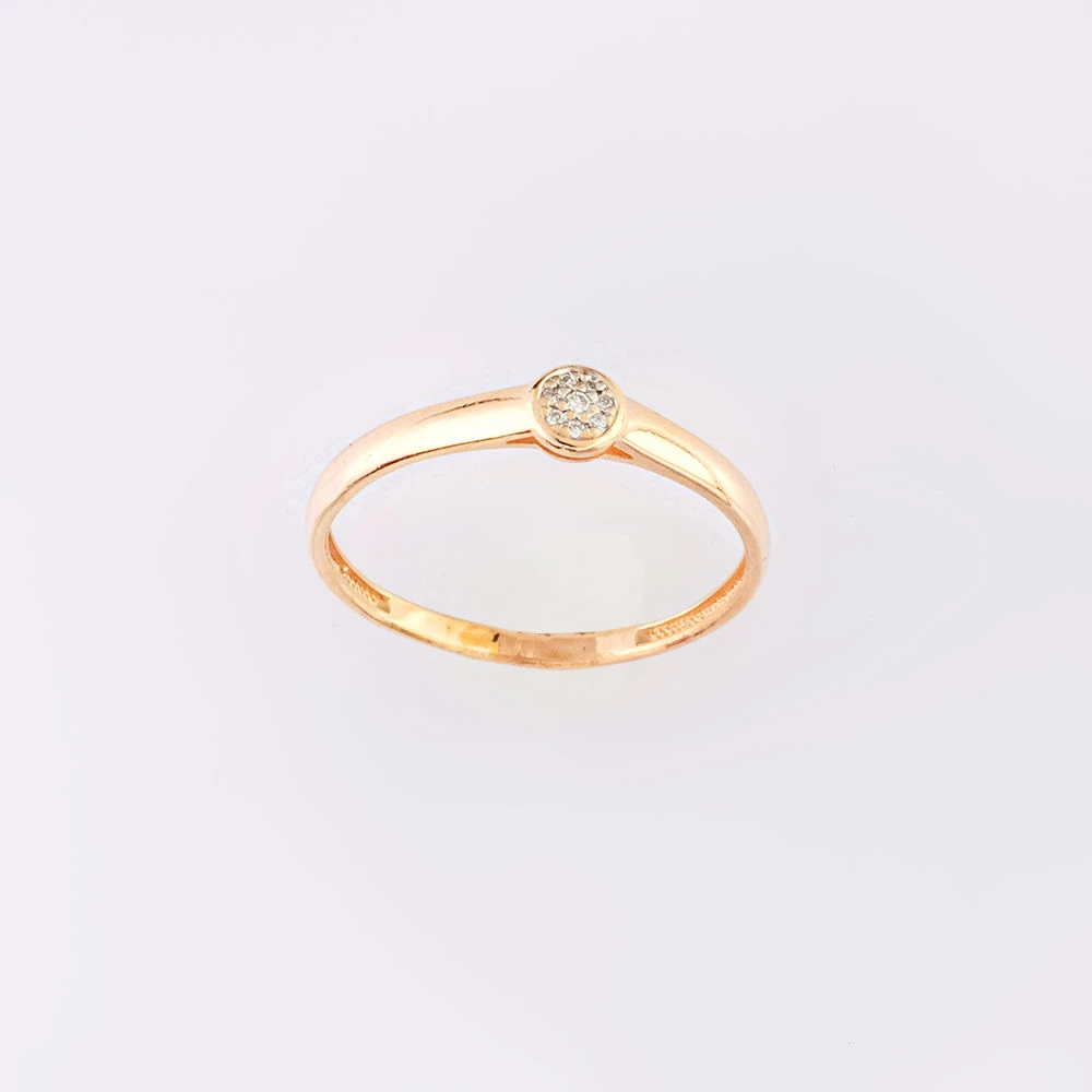 Кольцо с бриллиантом из красного золота 585 пробы