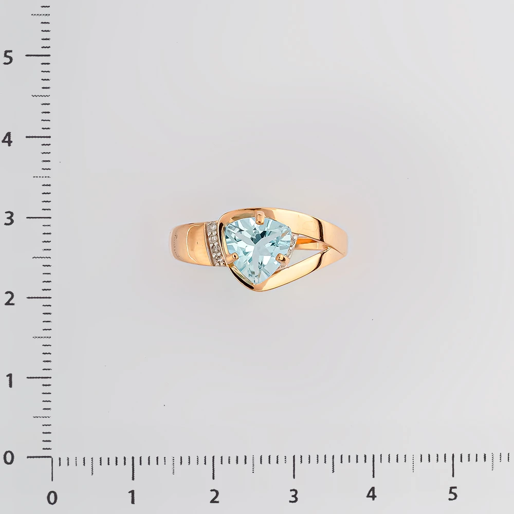 Кольцо с топазом из красного золота 585 пробы