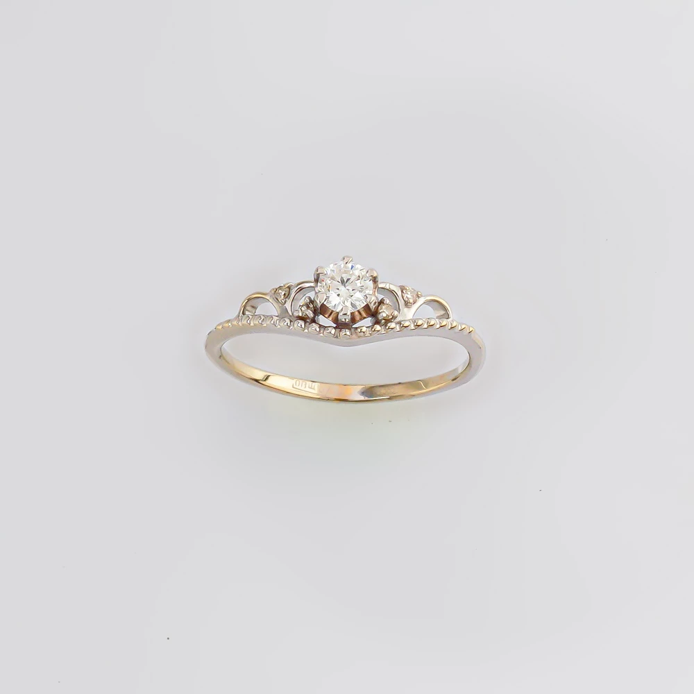 Кольцо с бриллиантом из белого золота 585 пробы