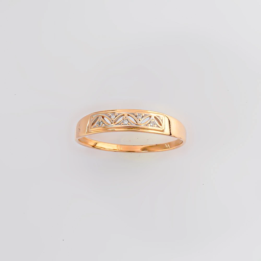 Кольцо с бриллиантом из красного золота 585 пробы