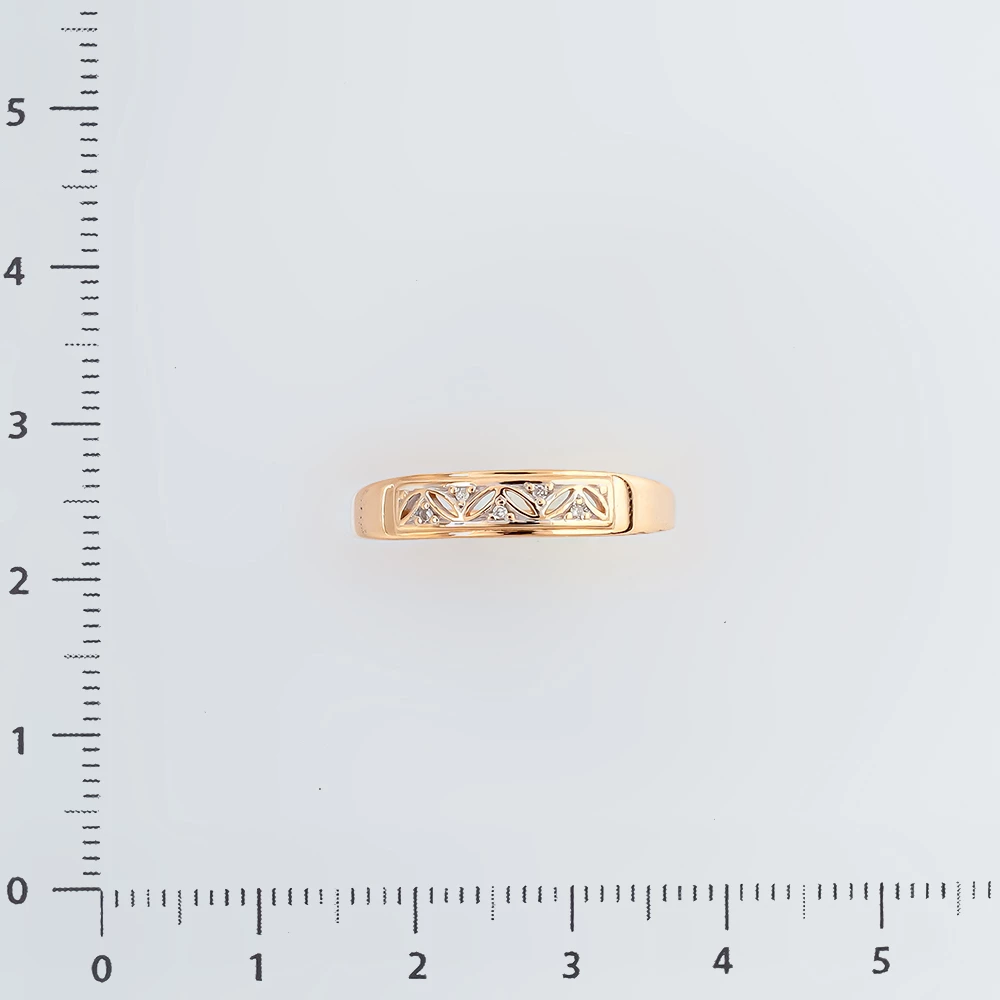 Кольцо с бриллиантом из красного золота 585 пробы