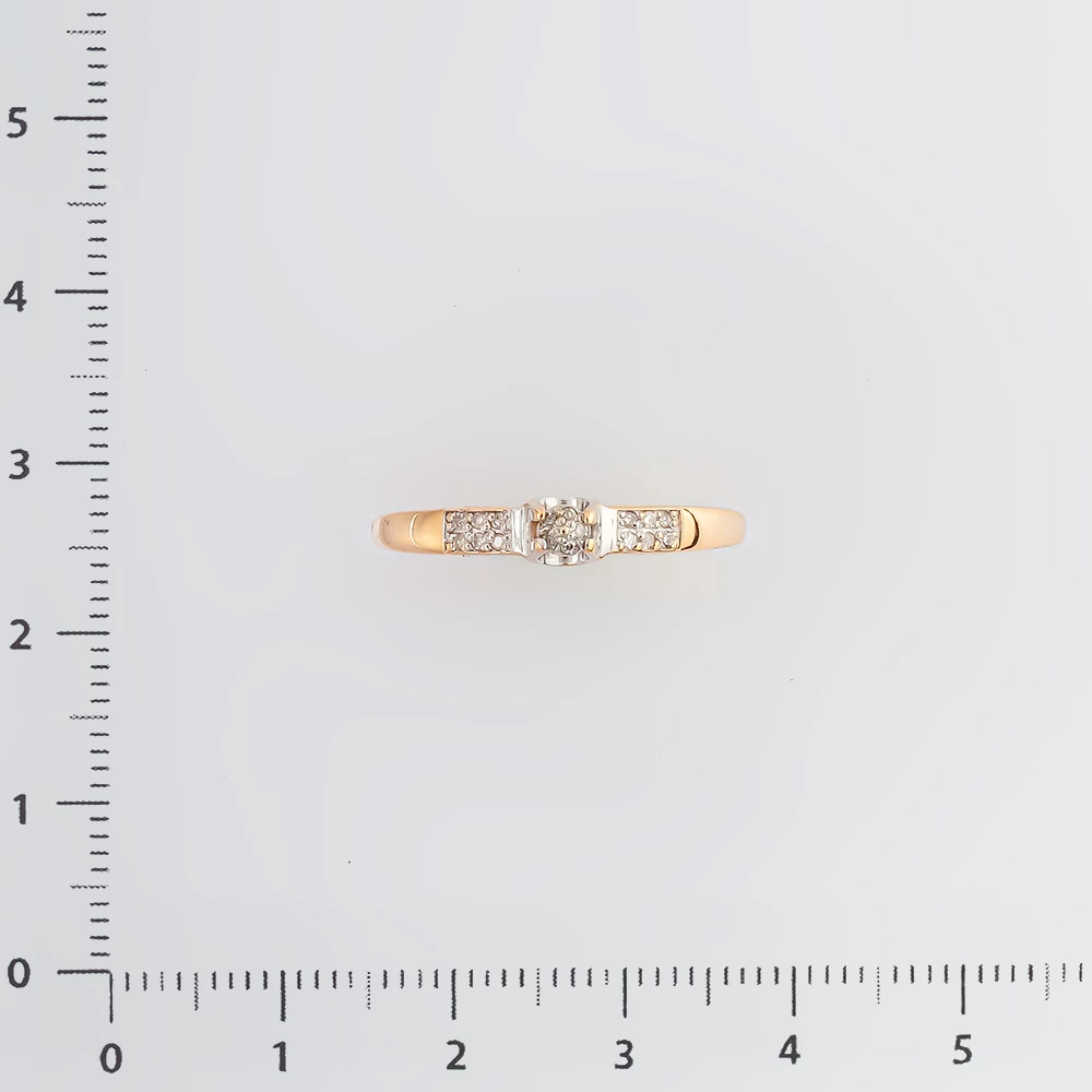 Кольцо с бриллиантом из красного золота 585 пробы