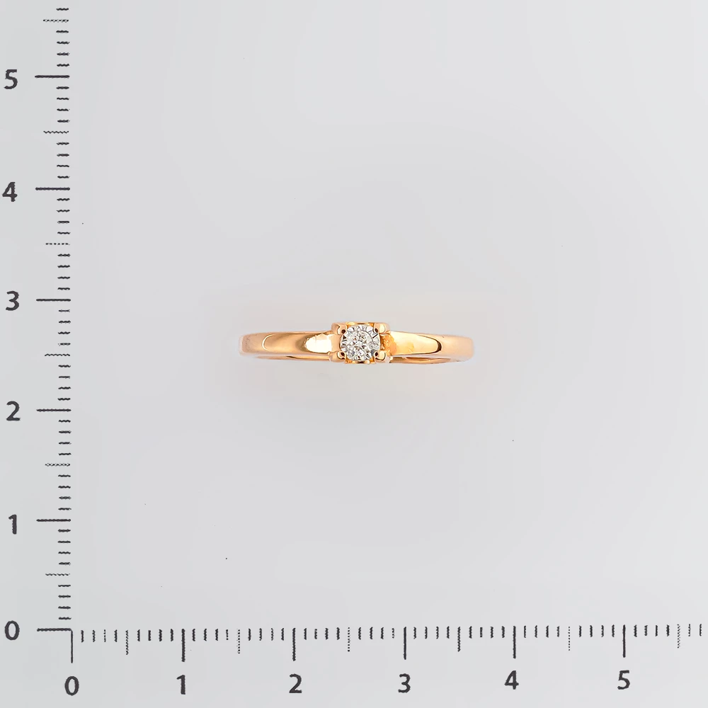 Кольцо с бриллиантом из красного золота 585 пробы