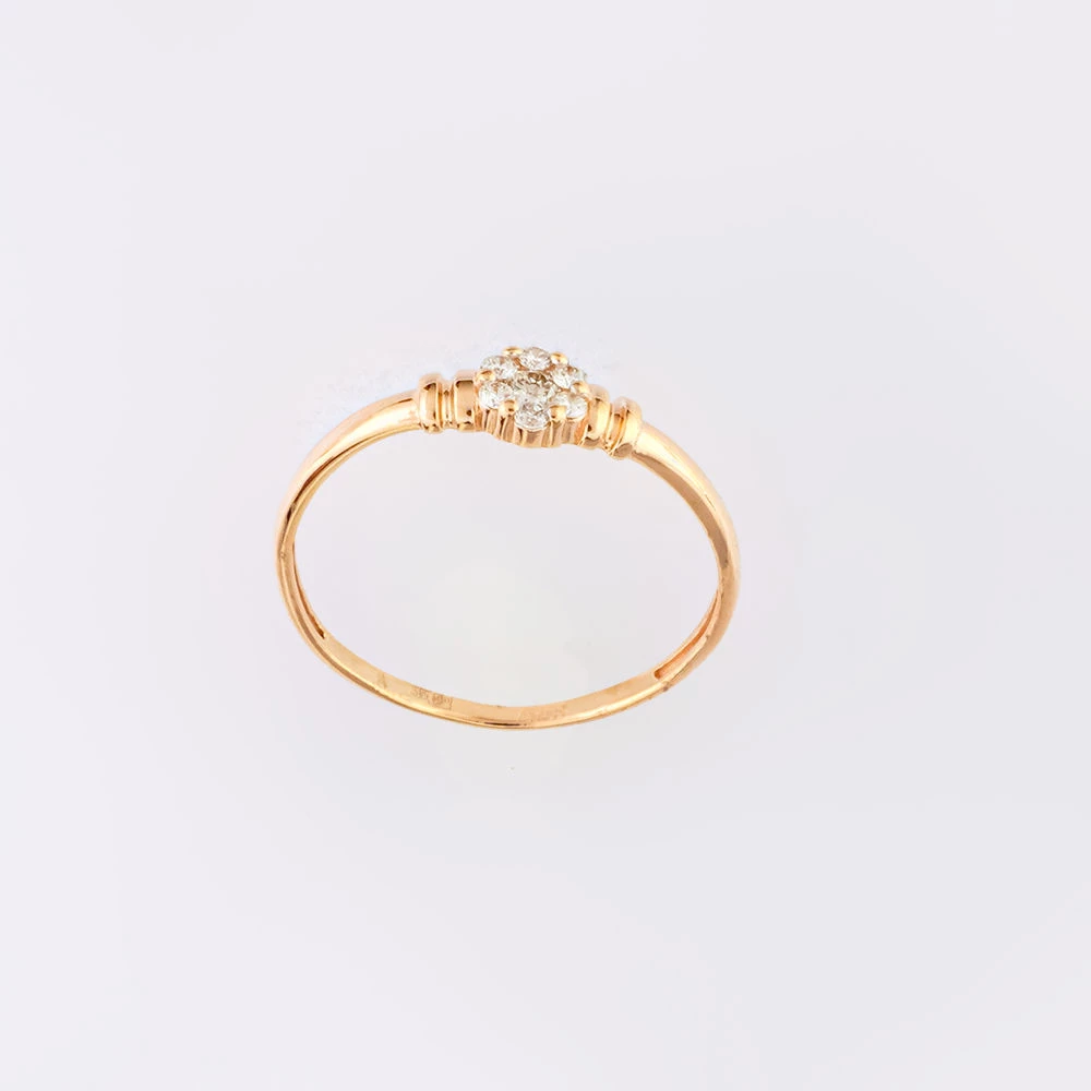 Кольцо с бриллиантом из красного золота 585 пробы