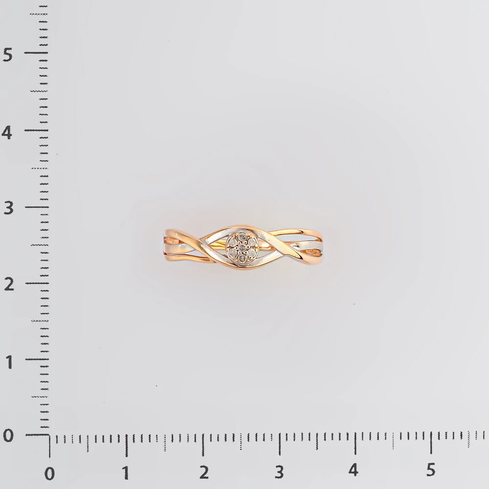 Кольцо с бриллиантом из красного золота 585 пробы