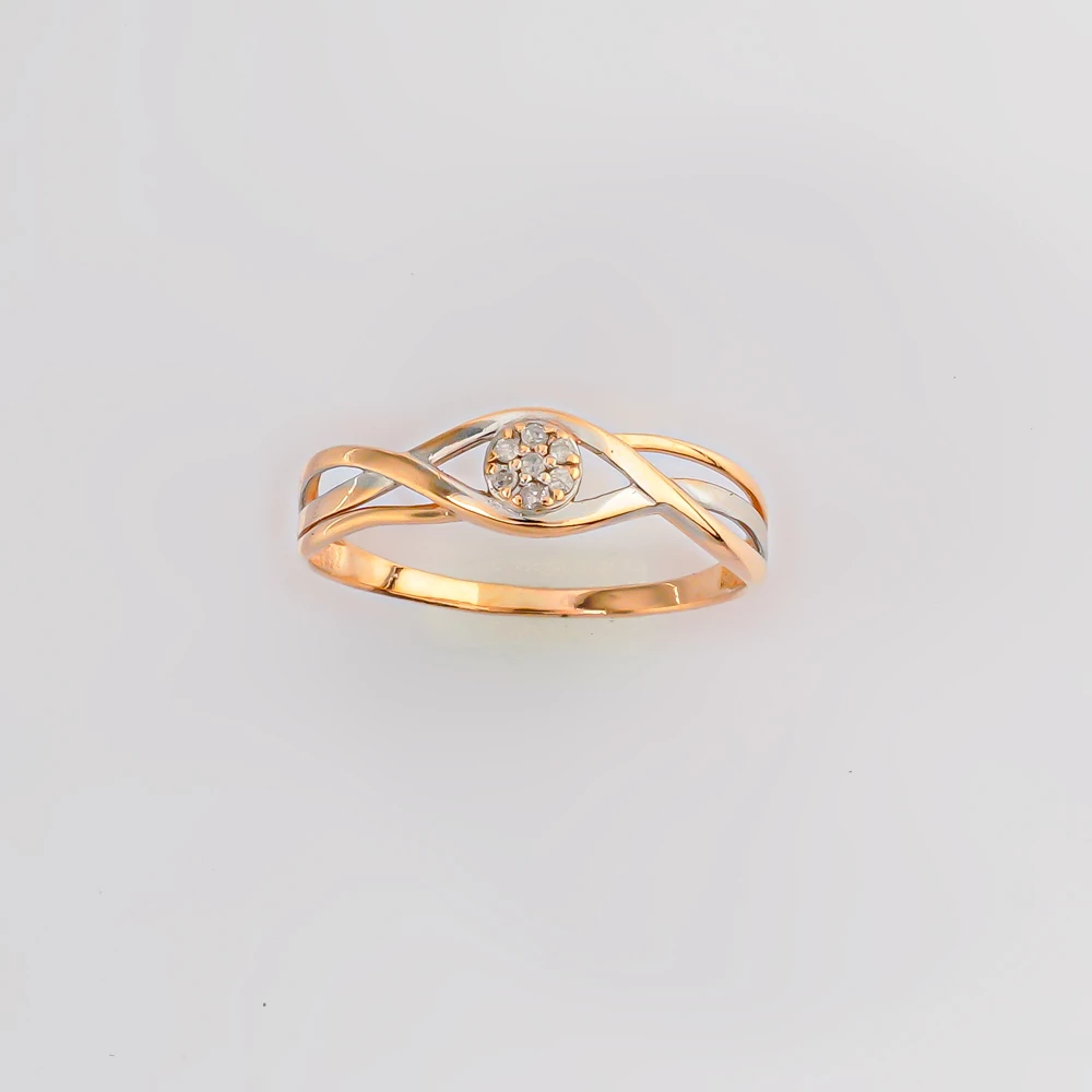 Кольцо с бриллиантом из красного золота 585 пробы