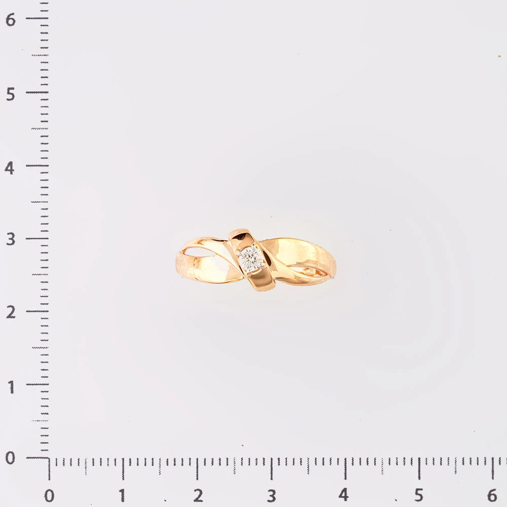 Кольцо с бриллиантом из красного золота 585 пробы