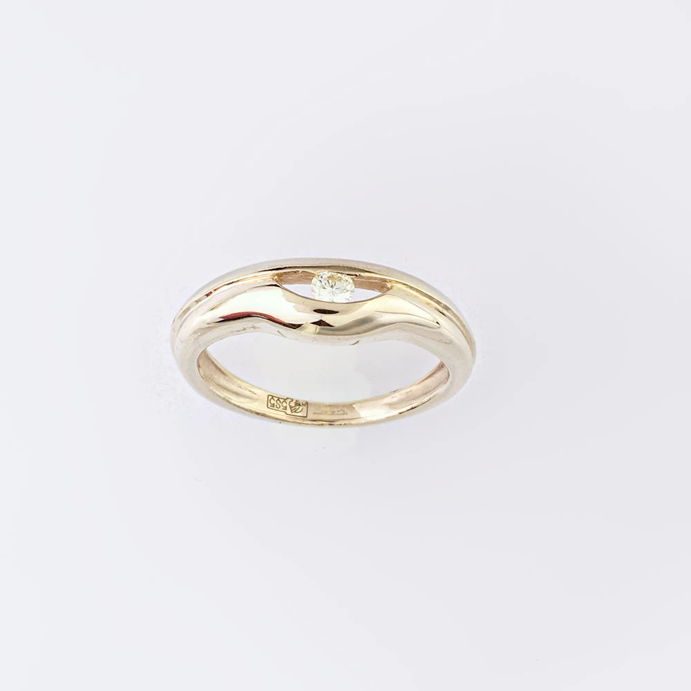 Кольцо с бриллиантом из белого золота 585 пробы