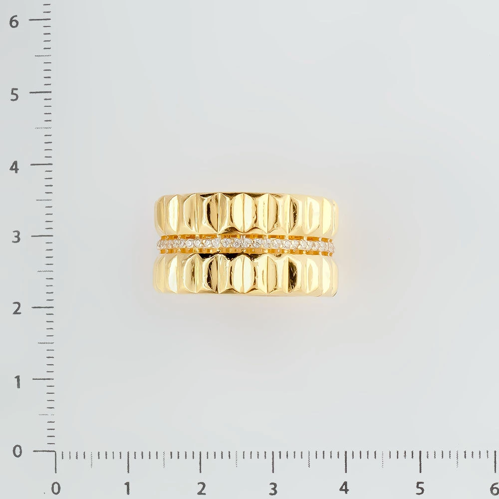 Кольцо с фианитом из желтого золота 585 пробы