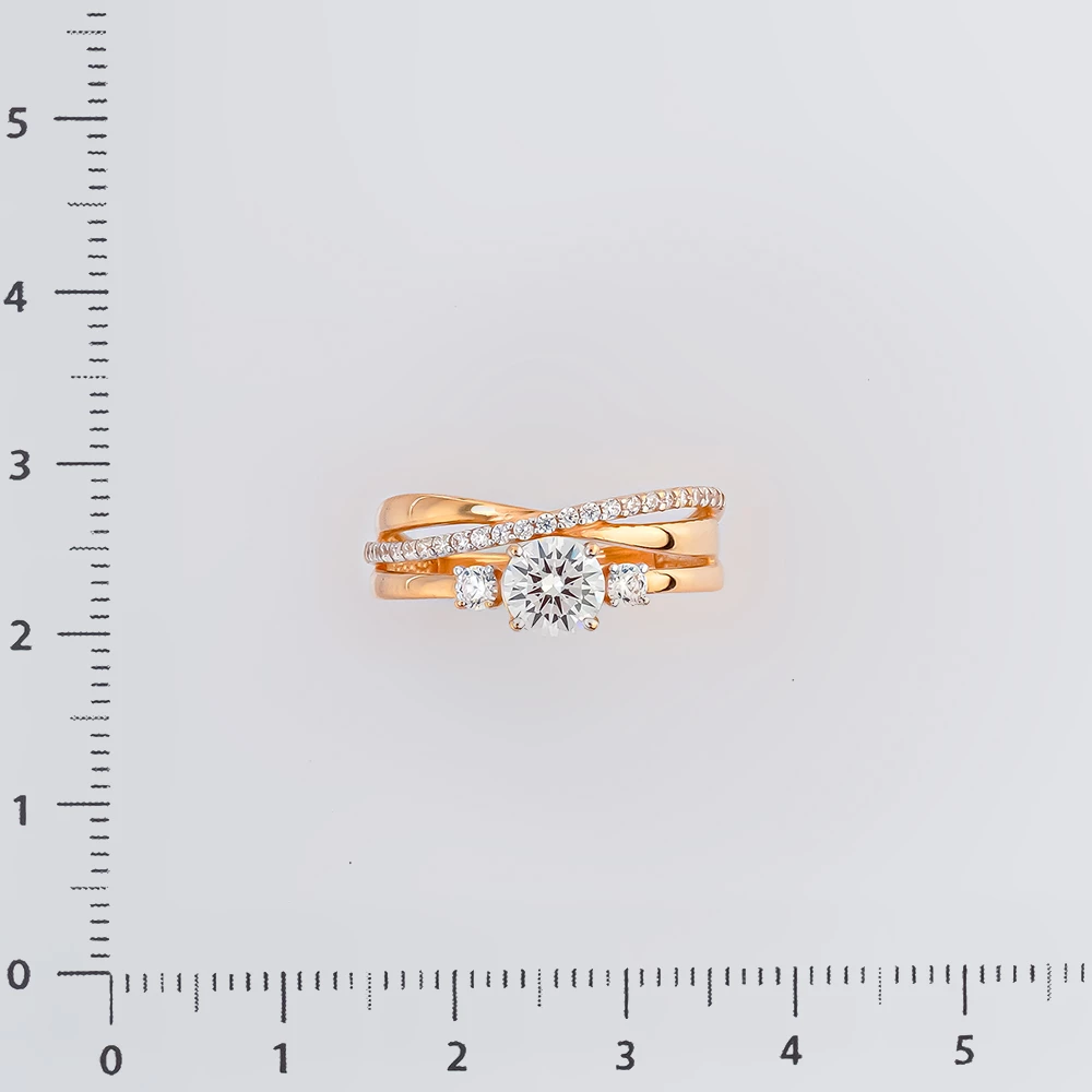 Кольцо с фианитом из красного золота 585 пробы Кольцо с фианитом из красного золота 585 пробы