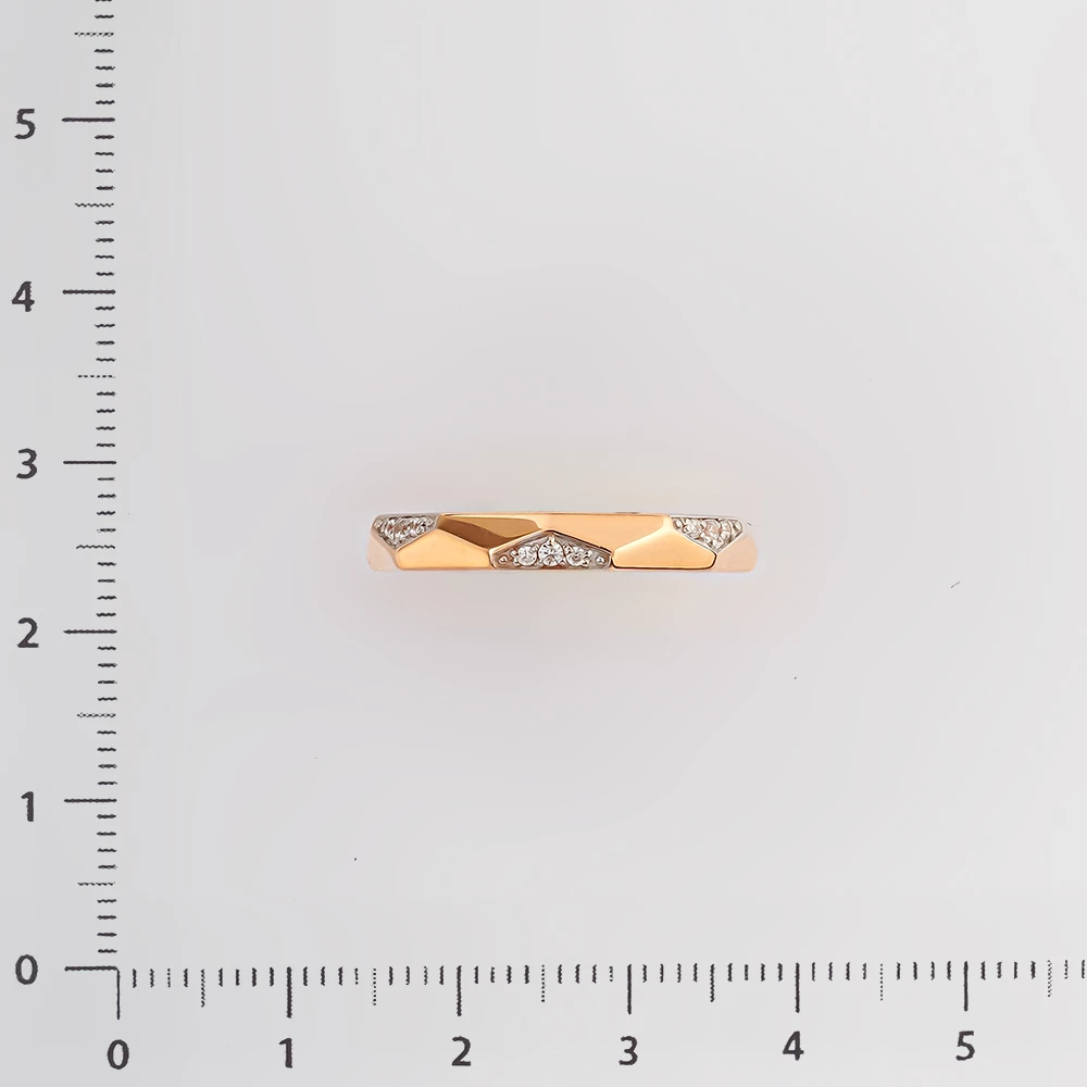 Кольцо с фианитом из красного золота 585 пробы