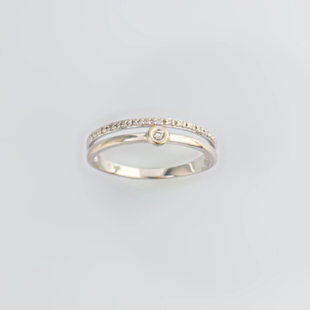 Кольцо с бриллиантом из белого золота 585 пробы