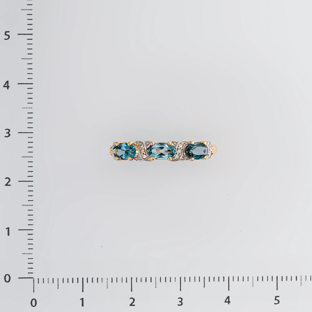 Кольцо с топазом лондон из красного золота 585 пробы