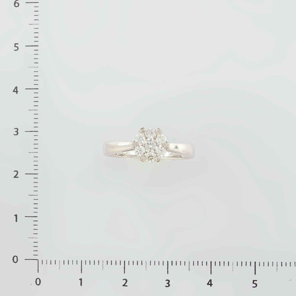 Кольцо с бриллиантом из белого золота 585 пробы