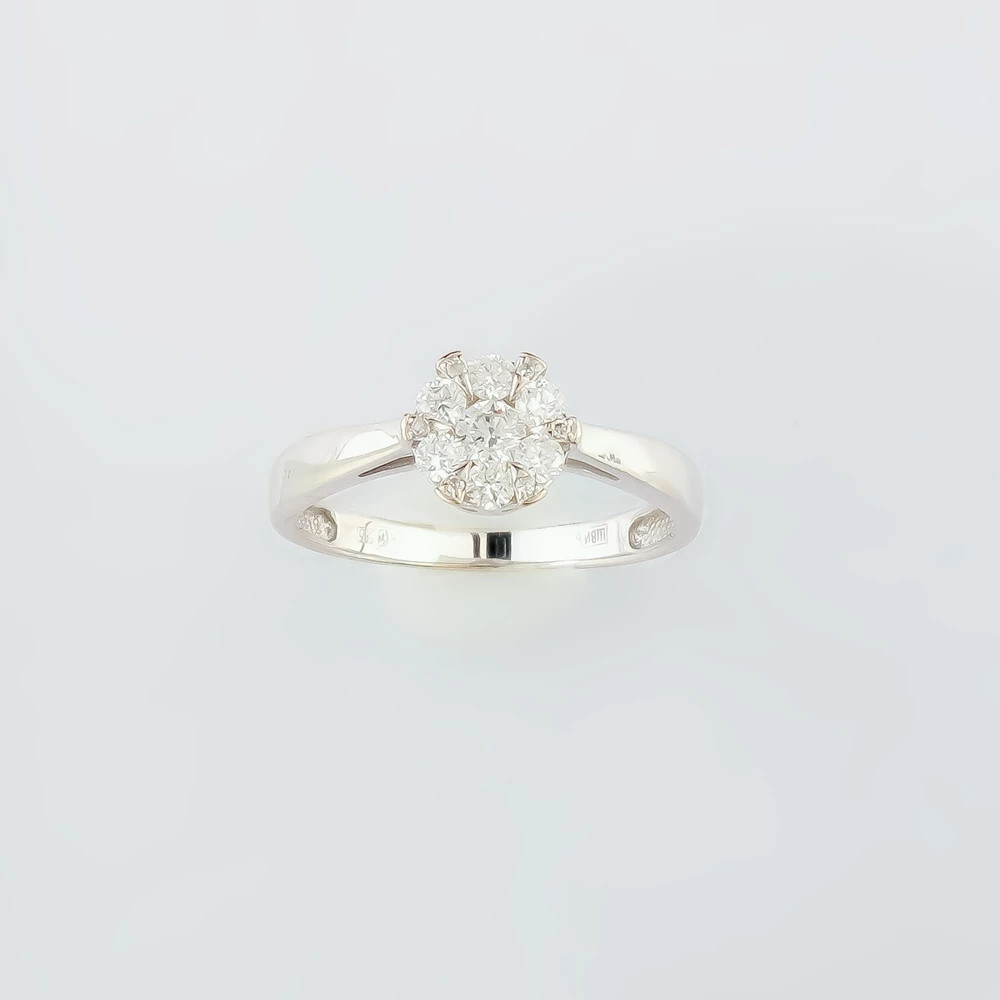 Кольцо с бриллиантом из белого золота 585 пробы