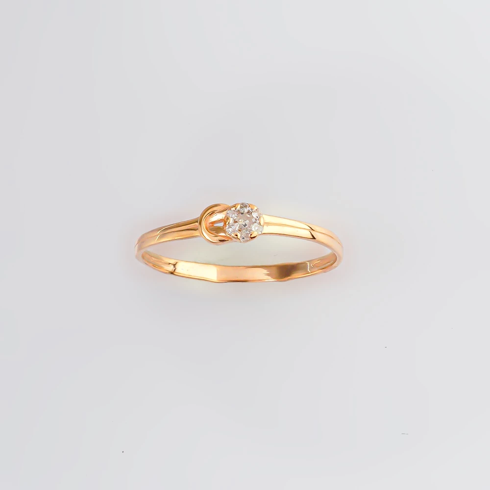 Кольцо с бриллиантом из красного золота 585 пробы