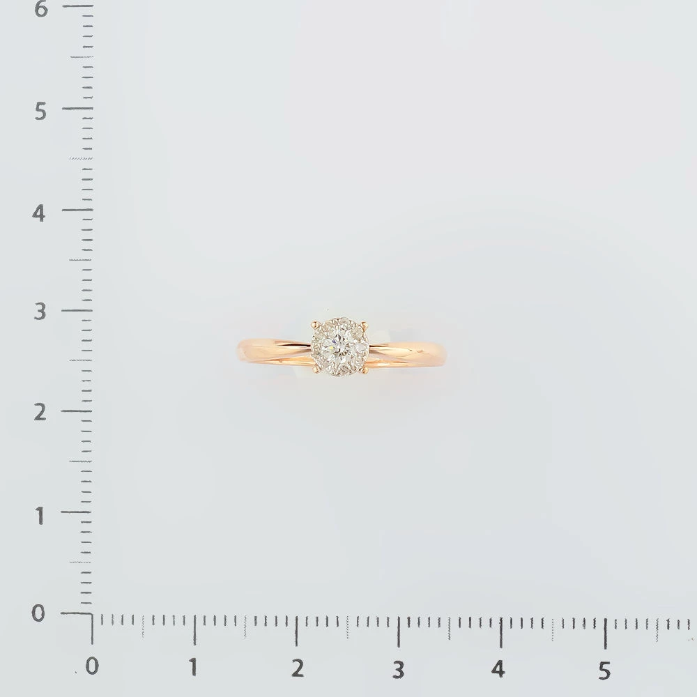 Кольцо с бриллиантом из красного золота 585 пробы